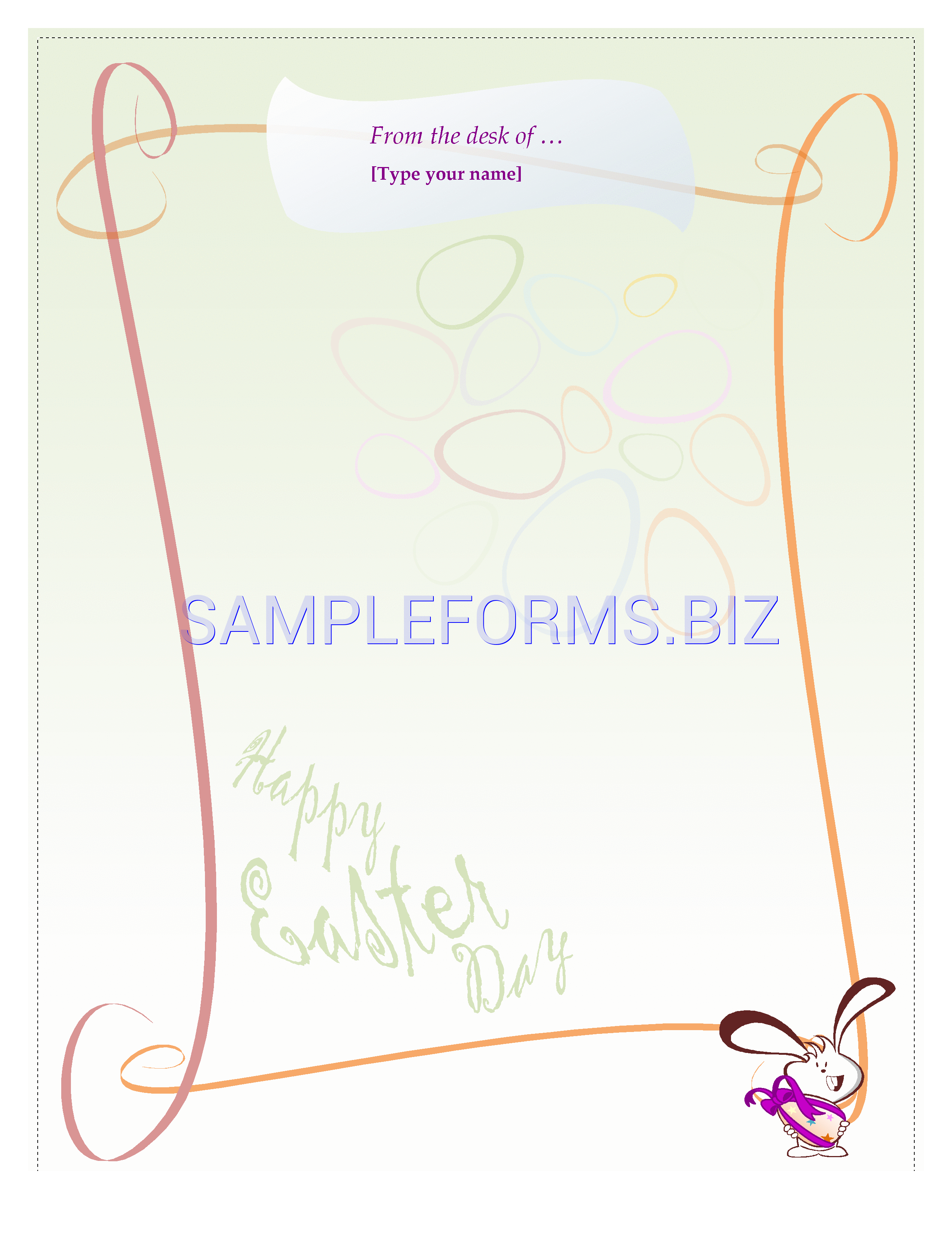 Preview free downloadable Easter Bunny Letter Template 1 in PDF (page 1)