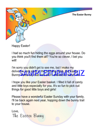 Easter Morning Letter from the Easter Bunny